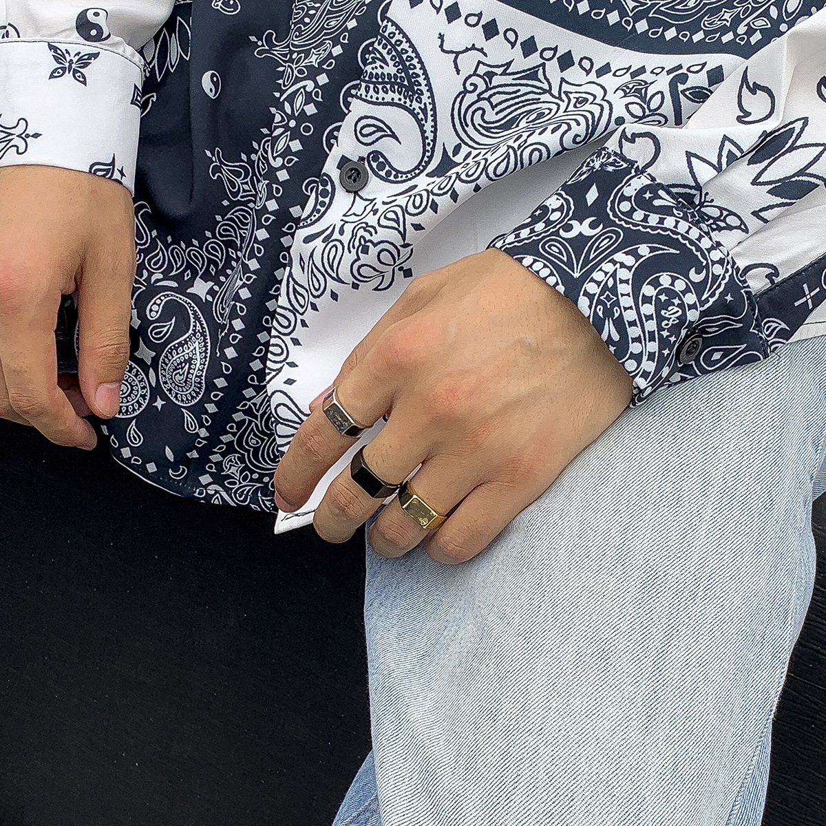 Simple Style Geometric Alloy Plating Rings