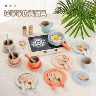 跨境儿童木制益智仿真过家家套装游戏男孩女孩做饭下午茶厨房玩具
