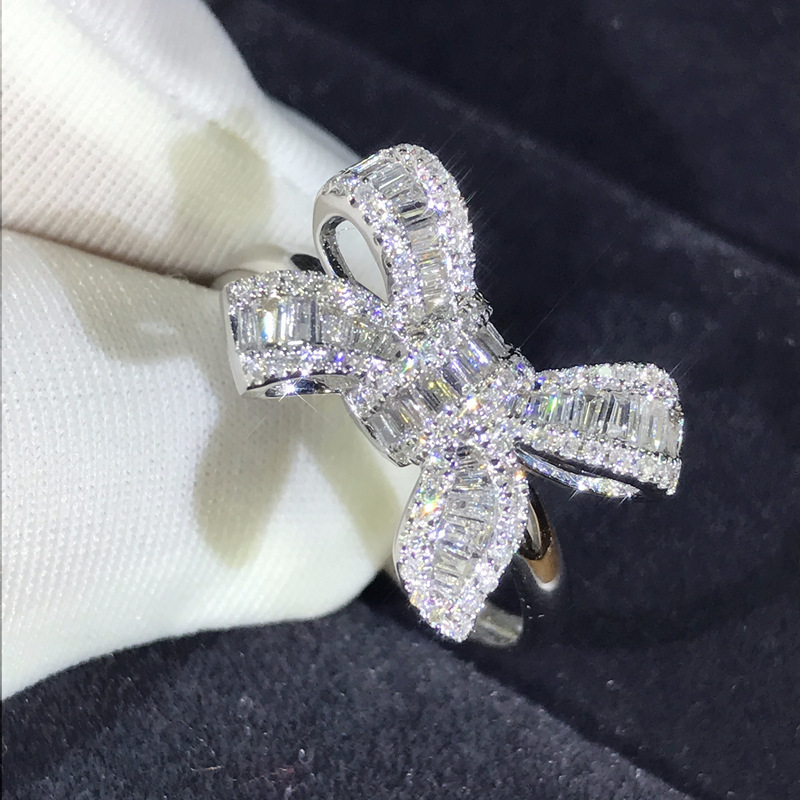 Bow Tie Zircon Ring Luxury Diamond Wedding Ring For Women_voghion.com