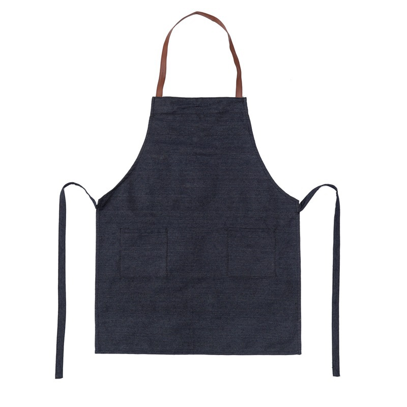 ZAKKA 패션 방오 PU 데님 앞치마 주방 청소 가사 앞치마 0972