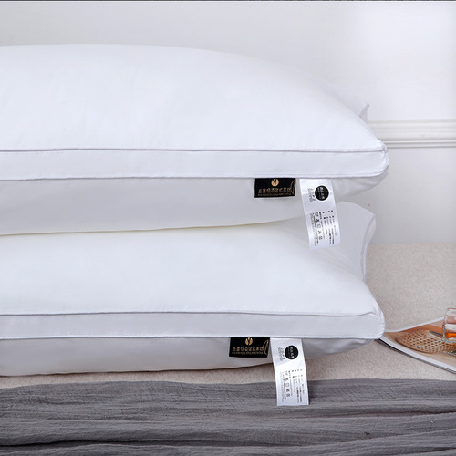 Pure cotton pillow five-star hotel B&B pillow core solid color neck guard household feather velvet pillow core wholesale