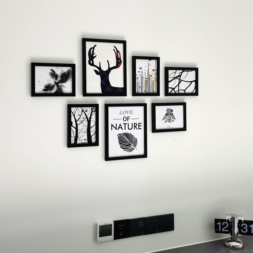 Pequeña pared Nórdico decorativo foto pared Punch-libre pared decorativo foto marco dormitorio colgante de pared marco de fotos ins marco de fotos