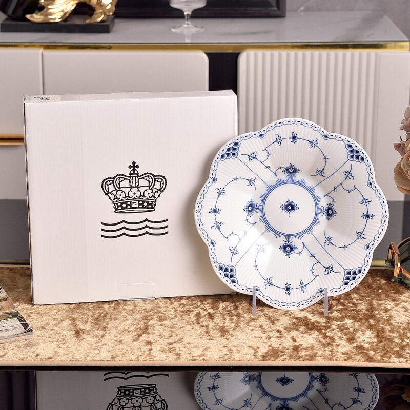 Royal Copenhagen Flat Edge Tang Grass Cut Out Exquisite Dinner Plate Flat Plate Deep Plate Fish Plate Oval Plate Restaurant Home Household