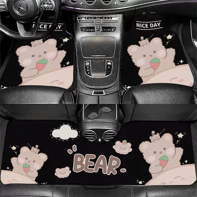 Universal Foot Pad — Wear-Resistant Mats, Available for Wholesale - little-bear-head-holding-strawberry-front-foot-pad-5065cm-crystal-velvet-leaflet