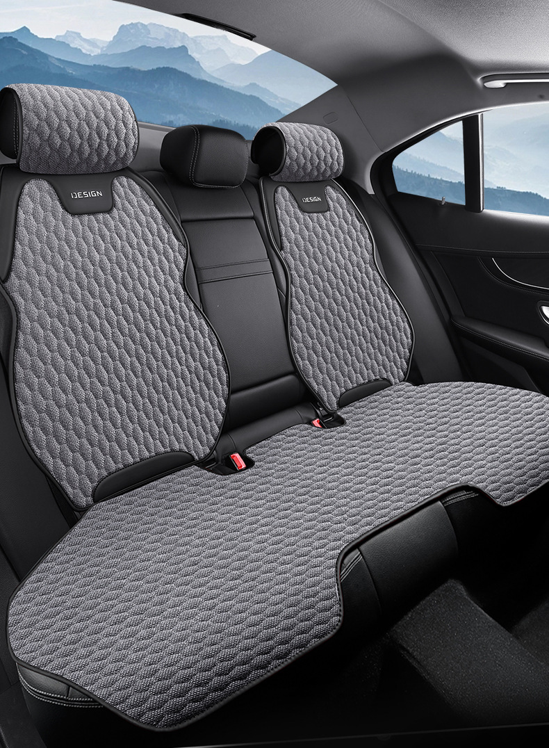 Car Seat Covers for All Seasons, New Linen Fabric Seat Cushions, Leather and Linen Seat Covers, Manufacturer Wholesale
