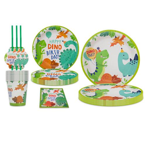 Amazon's best selling second-generation dinosaur children's birthday party paper cups, paper plates, paper towels set party tableware