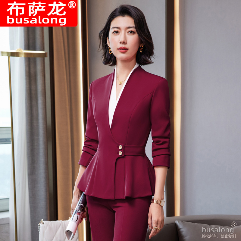 2026 New Busalong Women's Long-Sleeved Professional Suit and Trousers Formal Work Suit