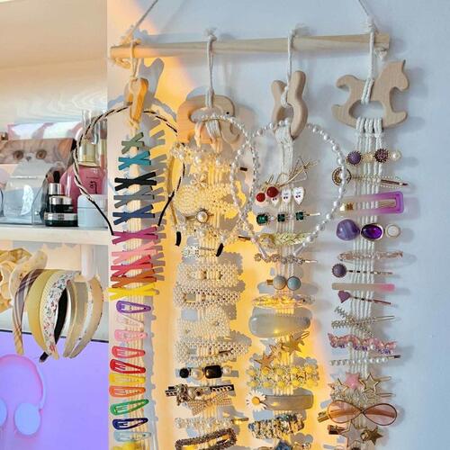 Children's hairpin storage with wall-mounted jewelry display stand cute hairpin hairpin storage wall-mounted hairpin display strap