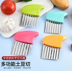 厂家批发多功能不锈钢土豆切片器薯条波浪纹切条器厨房工具创意
