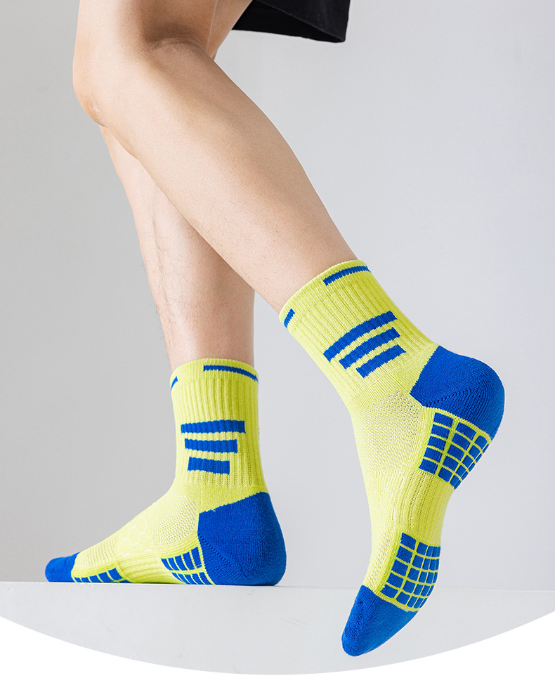 80g Weight Socks Classification Basic Unisex Color Block Cotton Crew Socks A Pair