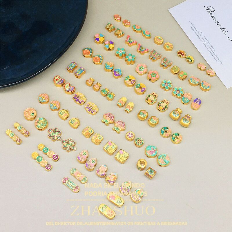 Collection! DIY Ancient Sand Gold Pearlescent Key Piece Bracelet Necklace Pendant Zinc Alloy Matte Gold Jewelry Accessories