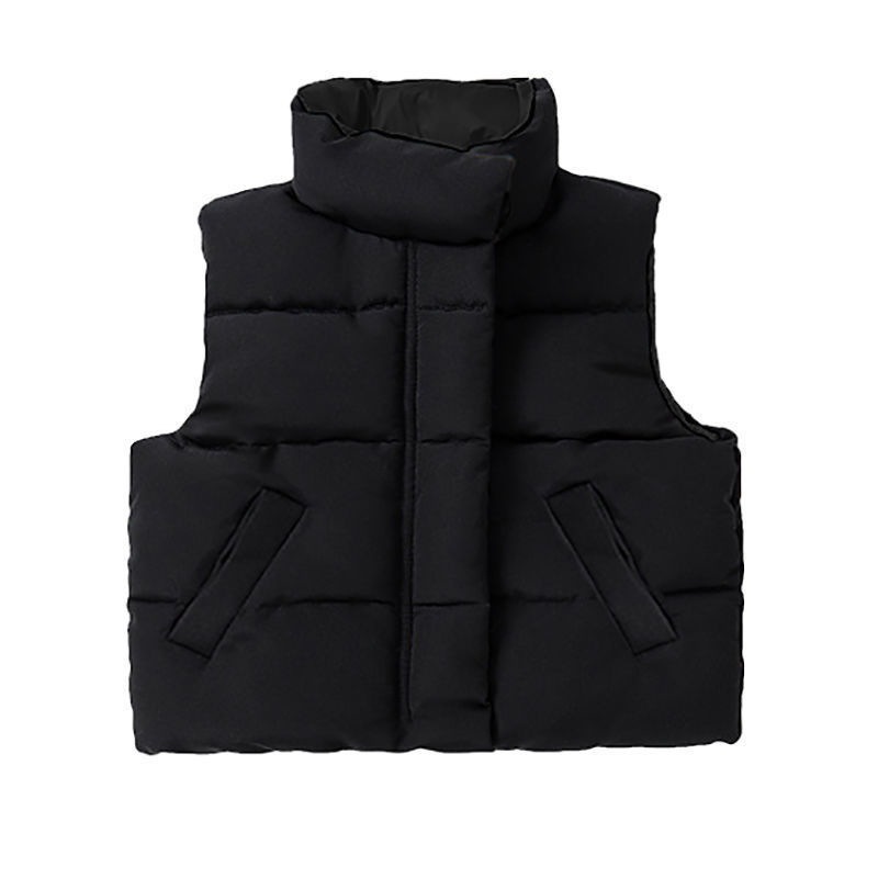 2024 Otoño e Invierno nuevos niños y niñas estilo coreano casual corto collar de pie de los niños abajo algodón pan abrigo chaleco