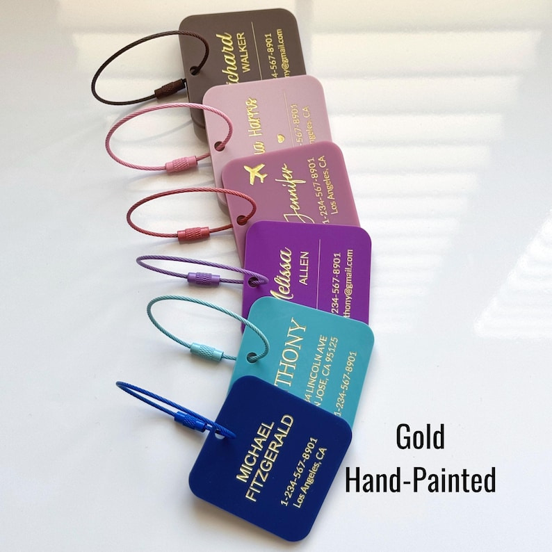 Etsy cross-border square luggage backpack tag, name keychain, luggage tag, pet anti-lost tag, one-piece customization