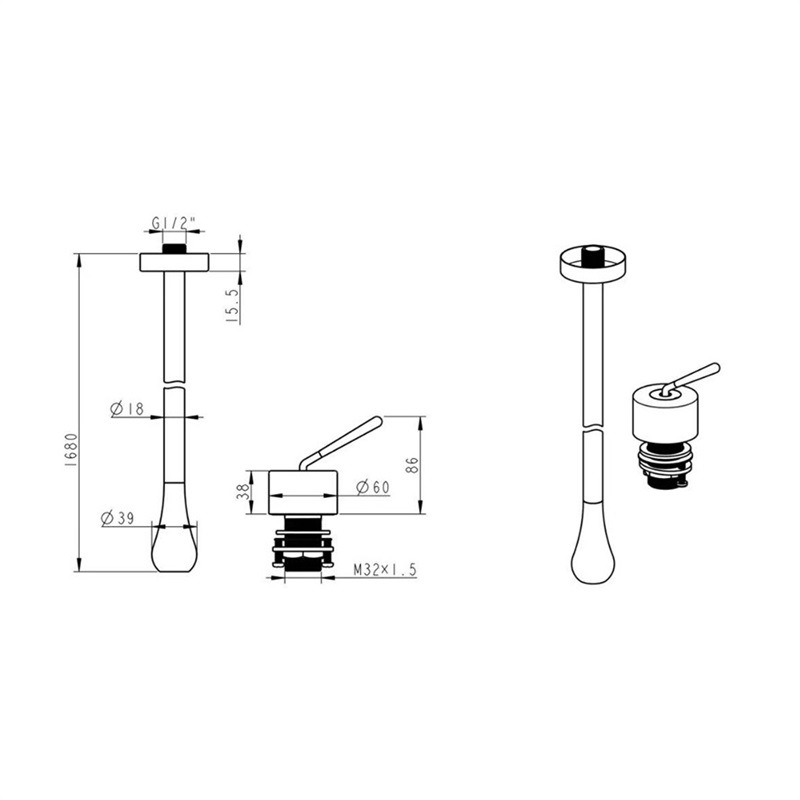 Kaiping Youjia Sanitary Ware Creative water Drop Ceiling Faucet, Suspended ceiling faucet, concealed column basin, suspended faucet 30593 undefined