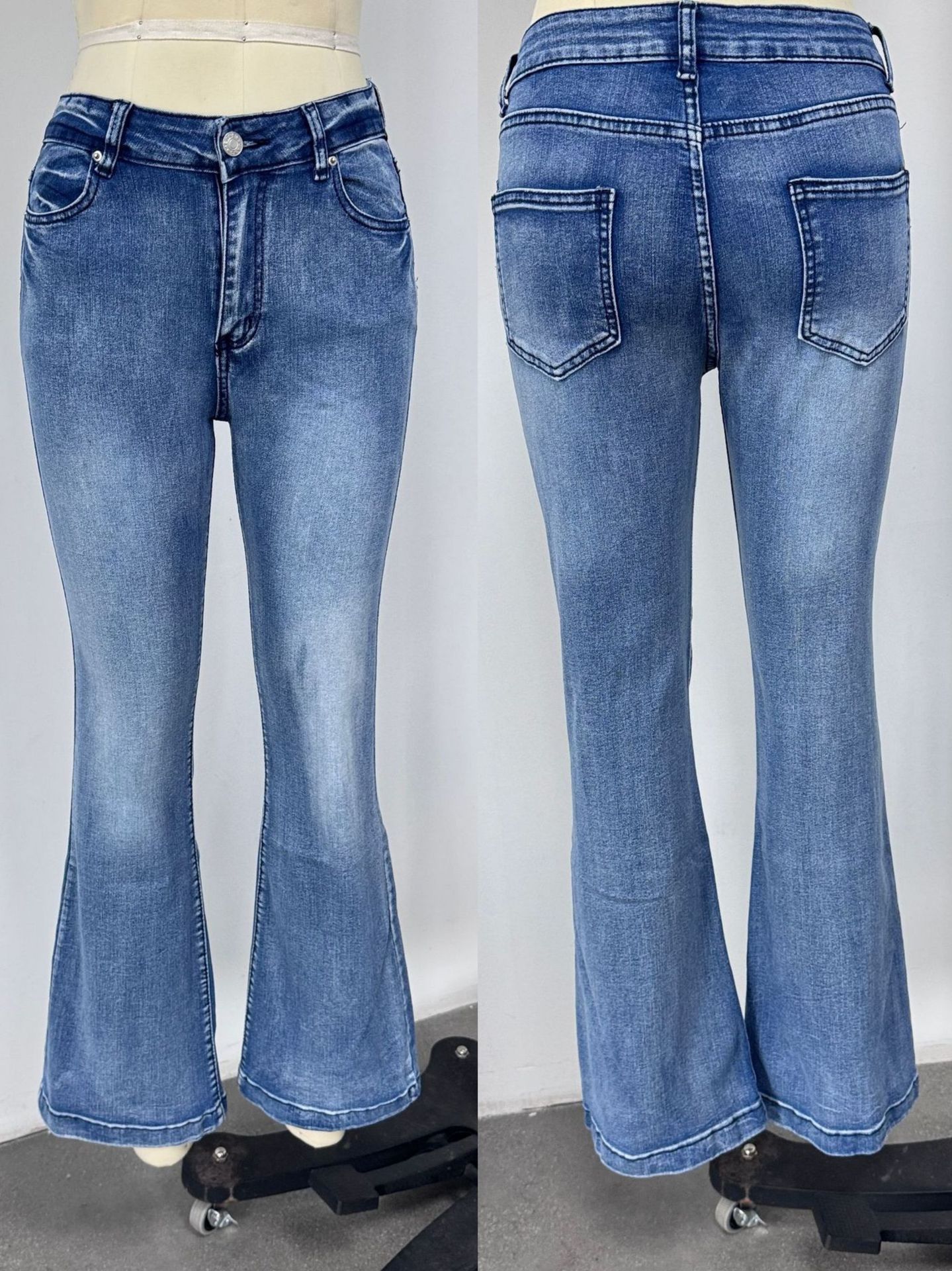 Vaqueros acampanados mujer estilo vintage corte slim denim_voghion.com
