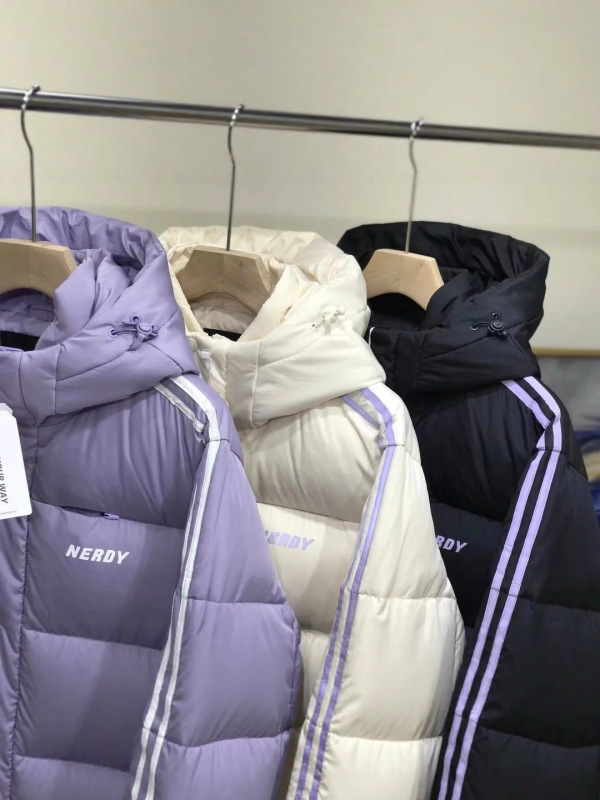 冬季NERDY韩系过膝加厚后背反光字母潮流情侣同款连帽长款羽绒服|undefined
