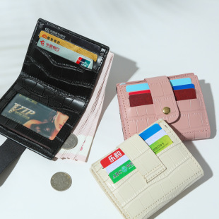 2022 New Wallet Women's Short Wallet PU Leather Handbag Niche Women's Multi-Card Crocodile Pattern logo