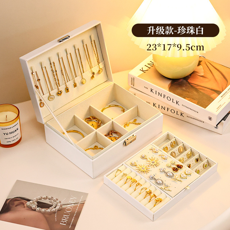 卸売ジュエリーボックス、イヤリング、イヤリング、ネックレス、リング、高級で絶妙な大容量のゴールドジュエリー、ハンドジュエリー収集|undefined