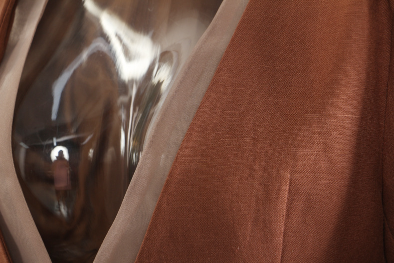 GraceChic 25 Set due pezzi da donna, blazer + pantaloni, patchwork in lino, stile a blocchi di colore, autunno inverno, moda 1827_voghion.com