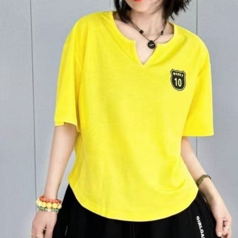 半袖トップス 2025 夏ダンス快適な Tシャツルーズ痩身ストリートダンスジャズダンススクエアチームユニフォーム女性の服