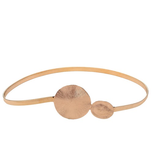 Women's Korean style fashion versatile lotus leaf metal spring belt with dress, shirt, sweater elastic elastic waist chain