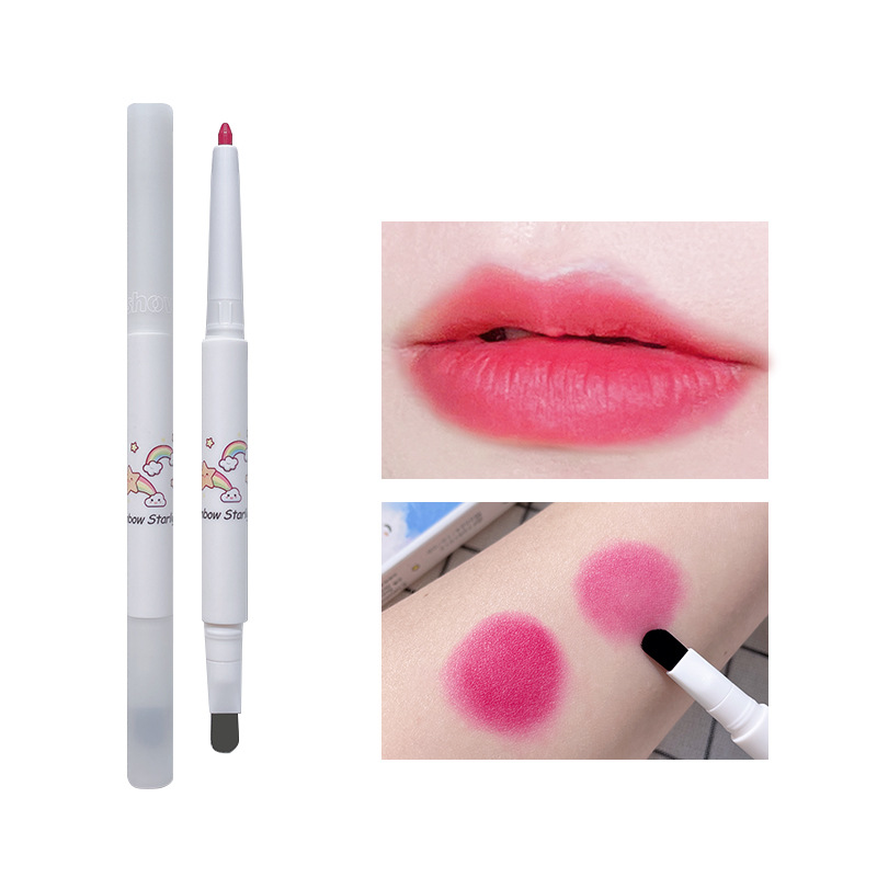 kakashow Rainbow Lip Liner velvet Mousse Anti-sweat Easy Bleaching Lipstick Blushers beginner