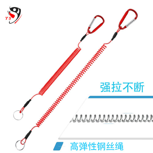 Wire rope climbing buckle accidentally dropped rope telephone line type lure clip control fish device hanging buckle rope high tension fishing gear spring rope