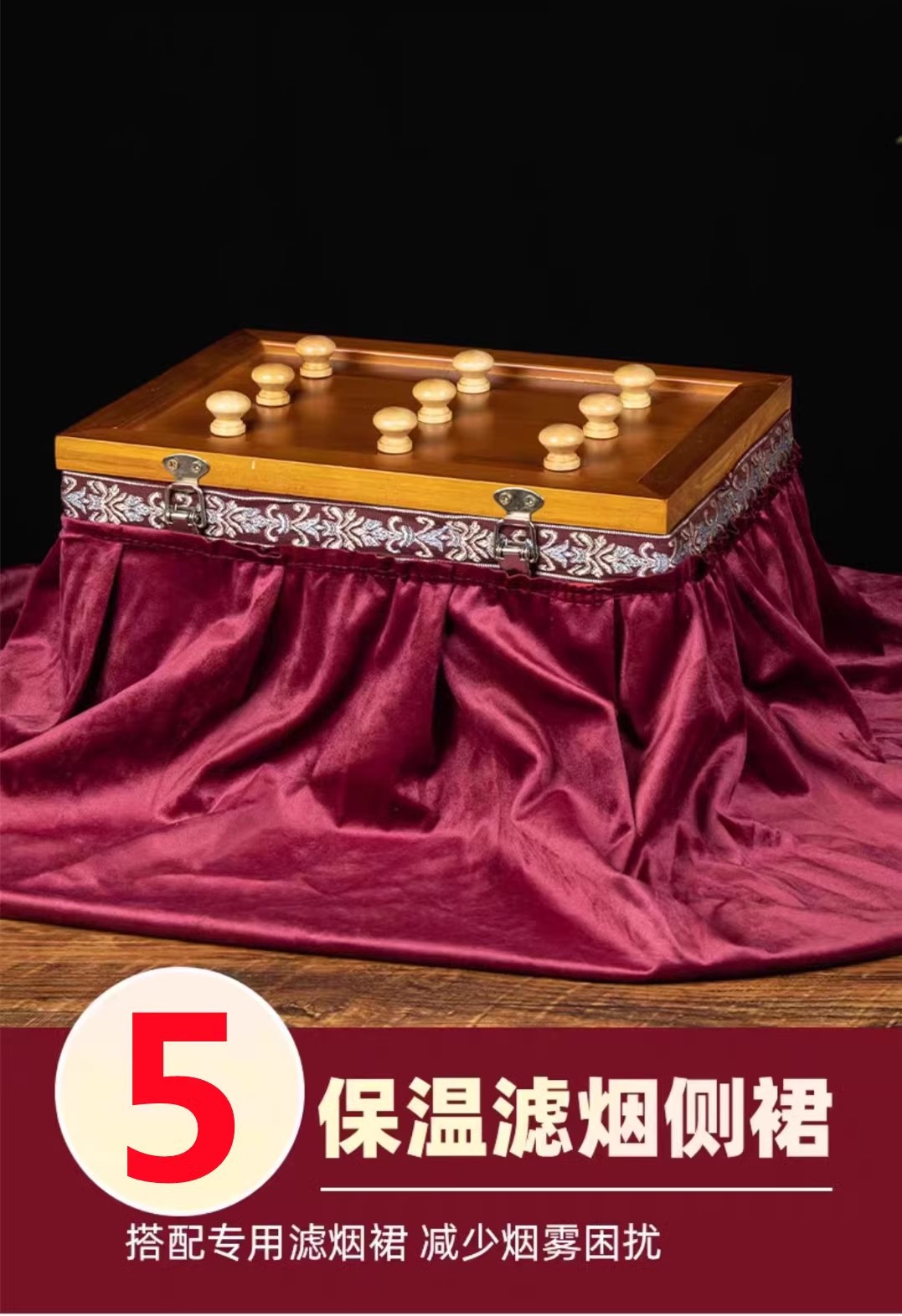Smokeless Moxa Box Wooden Moxibustion Burner with 60 Stone-Ground Moxa Cones for Home Body Waist and Abdomen Use quality and texture