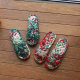 Korean Style Fabric Slippers for Couple Women's Wooden Floor Indoor Women's Machine Washable Household Rubber Particle Bottom for Four Seasons Miscellaneous