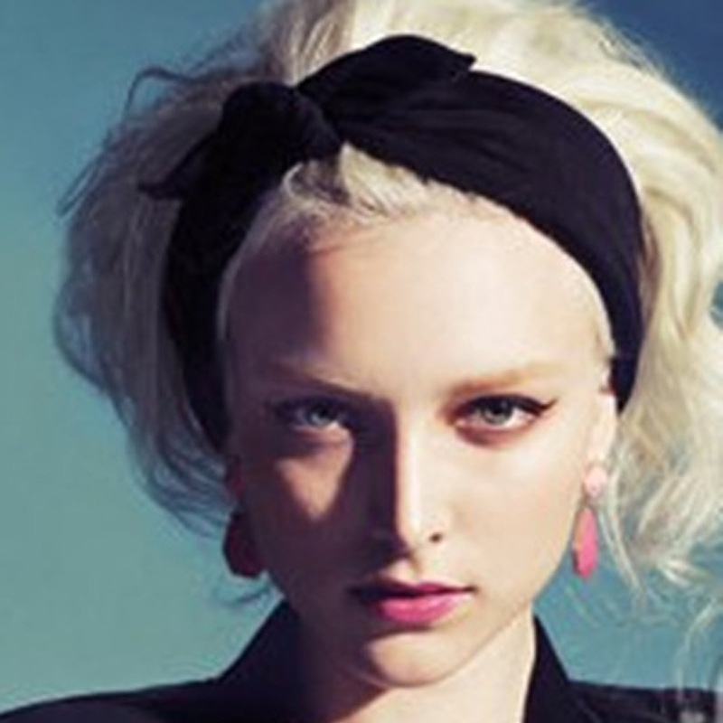 Estilo europeo y americano lindo suave lindo conejo oído diadema color sólido tela anudada banda de Pelo elástico algodón maquillaje cara lavado banda de pelo para las mujeres