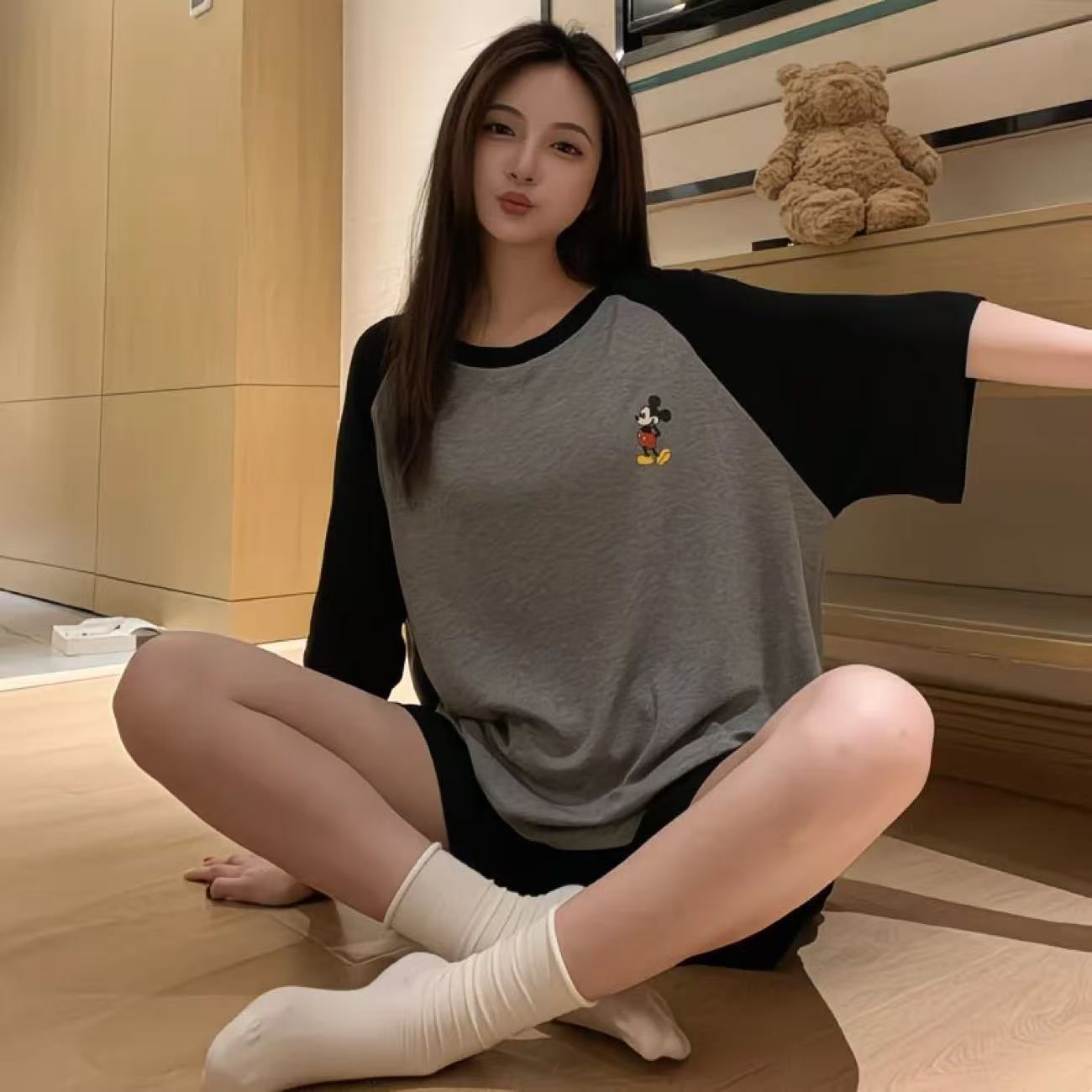 래글런 블랙 더블 쇼트 빅 미키