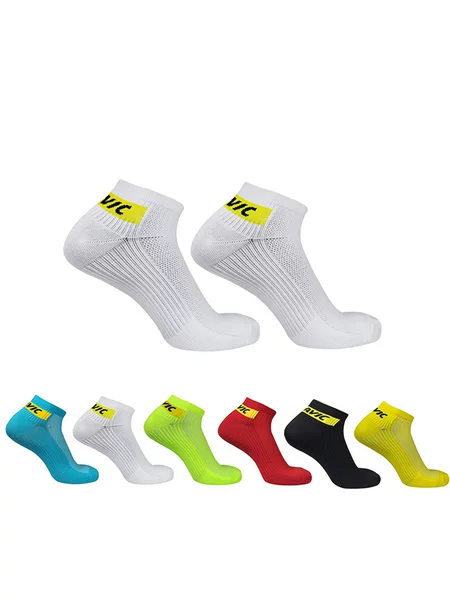 Trendy Low-Cut Heel Logo Cycling Socks with Large Mesh, Breathable, Quick-Dry, Multi-Color Road Bike Short-Tube Sports Socks