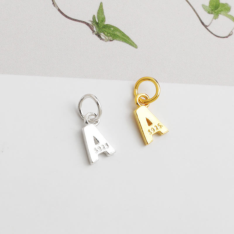 Letter Pattern 1 Piece 6*8.3mm 925 Sterling Silver Letter Pendant