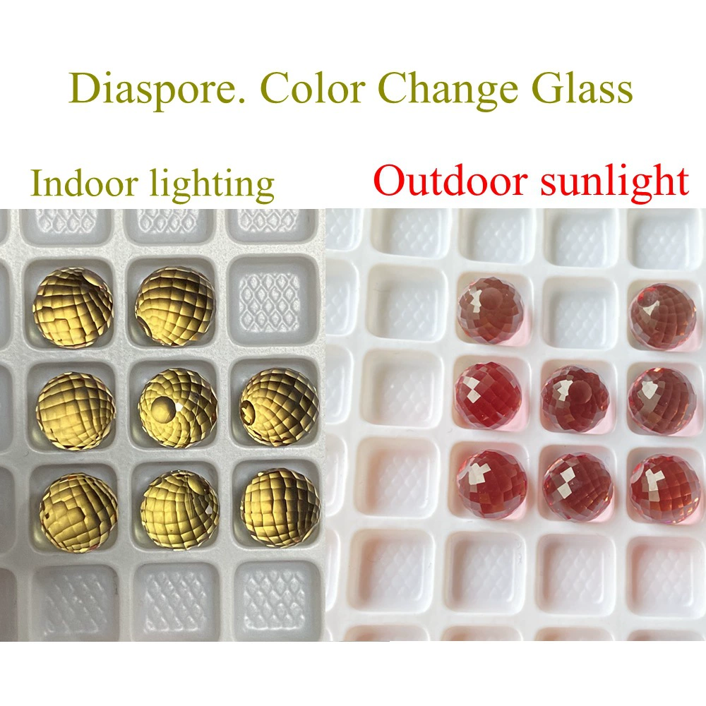 В наличии оптом круглые бусины полное отверстие диаспоры голые каменные граненые бусины 4-12 мм Меняющие цвет стекла Султан сферические