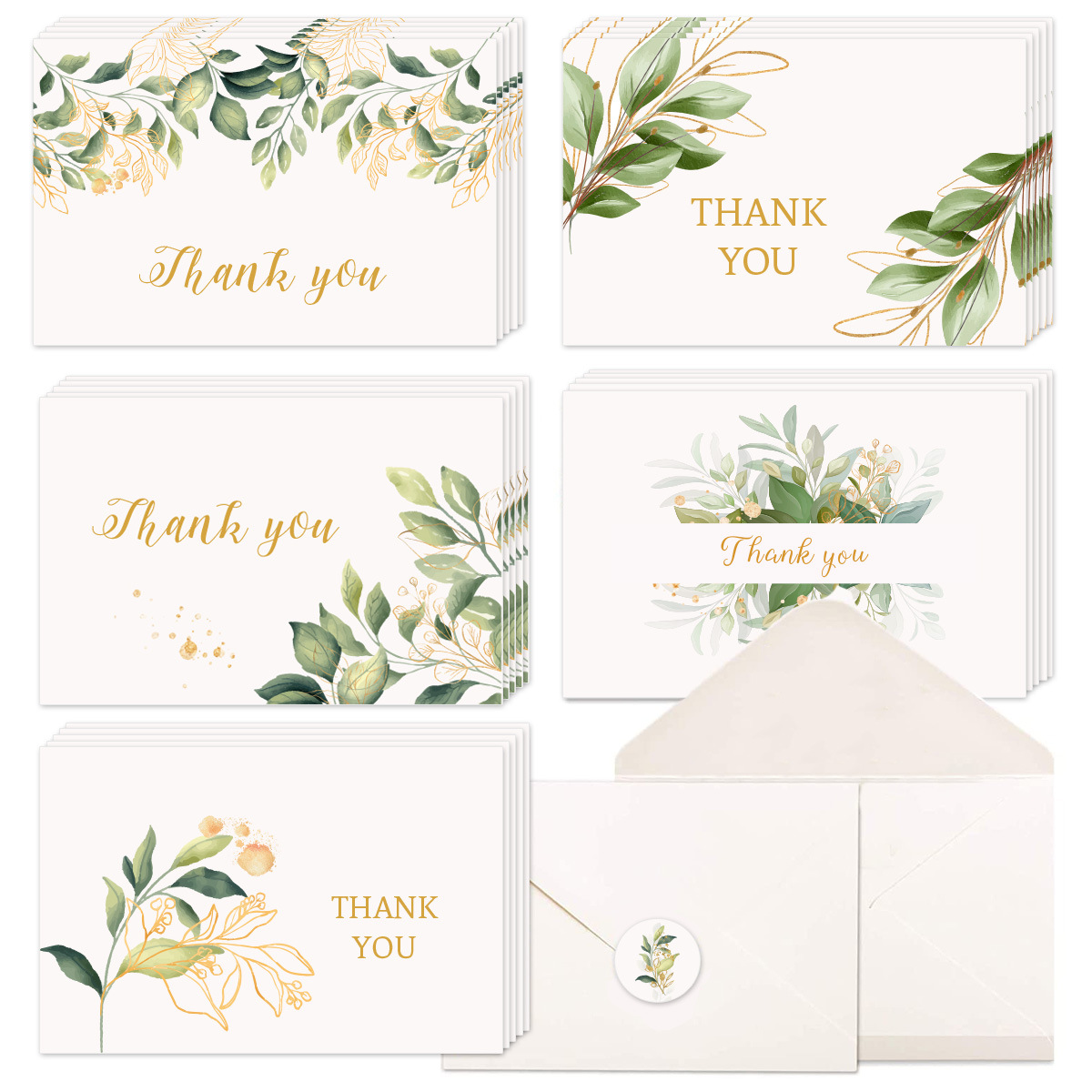 Mother's Day Teacher's Day Greeting cards Watercolor Thanksgiving Gilding Christmas Simple models Thank card Amazon sourcing