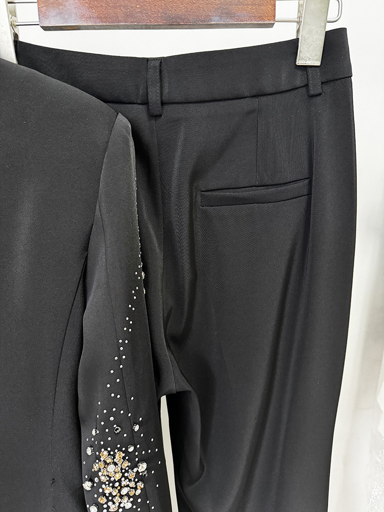 Women's Clothing In stock 2024 celebrity fashion new heavy beaded hot diamond suit jacket trousers suit two piece suit_voghion.com