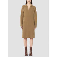 【Ma定单】2025秋冬新品女装绵羊毛混纺Polo领连衣裙气质针织裙子