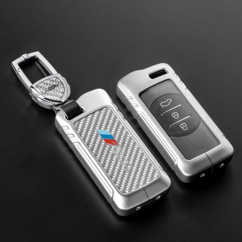Чехол для автомобильного ключа из натурального карбона, подходит для Chery Erizer 8, Tiggo 7/8 Plus, Omenda 5, чехол для ключа