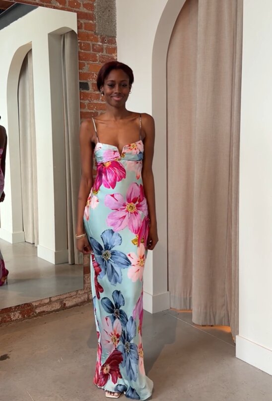 Women's Off-Shoulder Floral Print Dress Spaghetti Strap Bodycon Long Casual Elegant White Slim Fit_ecoleips.com