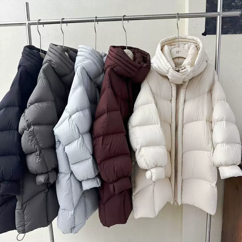 2025冬季新款白鸭绒羽绒服女款高端女面包服外套品牌女装批发货源