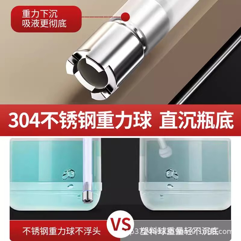 304ステンレス製ソープディスペンサー、食器用洗剤、キッチンシンク、水切りボウル、プレス式、洗剤ボトル、押すと出るタイプ、ロングタイプ|undefined
