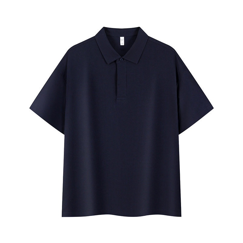ファッション的な肩のゆるいpoloシャツはシンプルで耐摩耗性のある通気性のある半袖tシャツの純色のカジュアルな上着です。|undefined