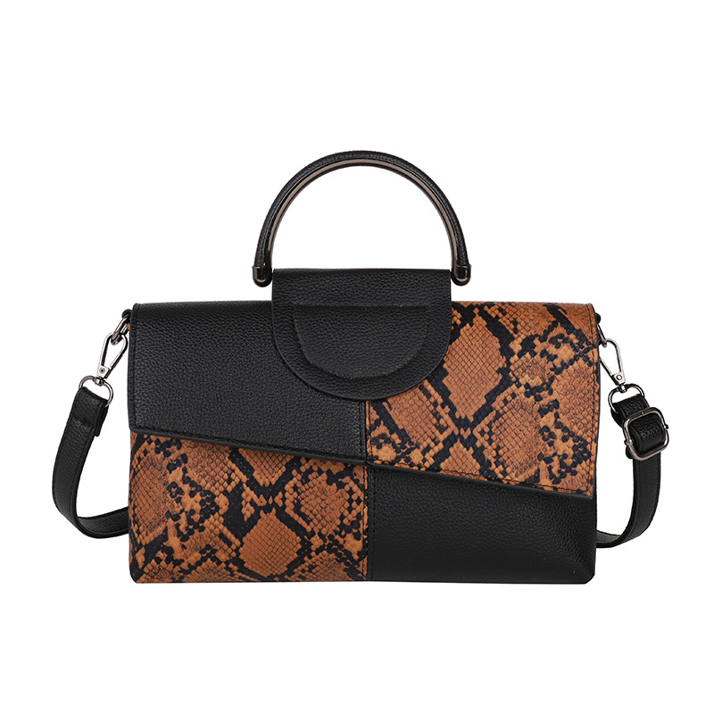 High-end Colour-blocking Women's Shoulder Bag With Unique Pattern_voghion.com