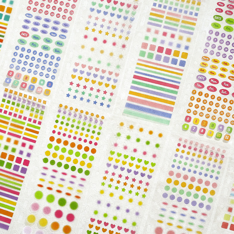 NOTE FOR Flash Sand PET Sticker Sticker Four Seasons Symphony Series Simple DIY Handcart Collage Decoration Sticker