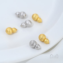 18K包金螺旋纽扣拉丝葫芦扣手工diy珍珠项链手链连接收尾扣头配件