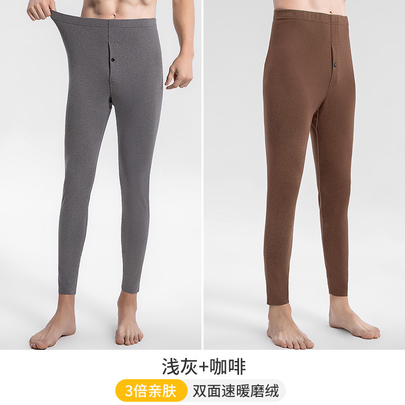 Pantalones calientes de otoño de cotton, pantalones cálidos para hombres, pantalones de algodón sin marcas de doble cara, pantalones de invierno nuevos