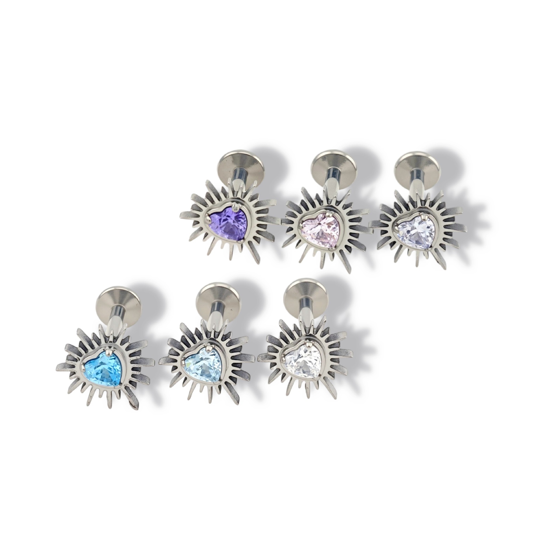 Pointed labret stud close-up product detail