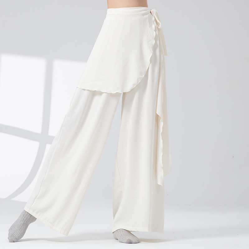 古典舞踊パンツ レディース 新作 ゆったり ハイウエスト ワイドパンツ モダンダンス 大人 中国舞踊 エレガント 日常練習パンツ|undefined