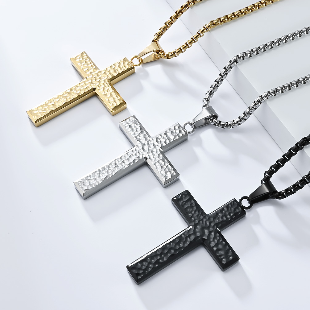 Cross Pattern Men's Gender Hip-hop Cross Titanium Steel Polishing Men's Pendant Necklace
