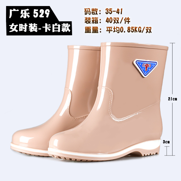 新款时尚女式低筒雨鞋 水鞋加厚保暖雨靴pvc雨鞋工厂批发